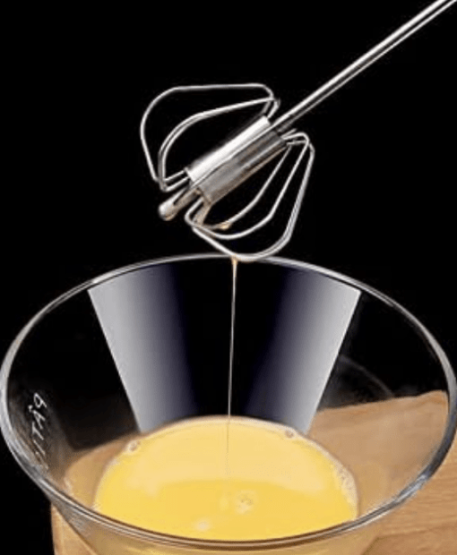 Stainless Steel Semi-Automatic Egg Beater Household Baking Tool Cream Egg Hand Mixer - Image 3